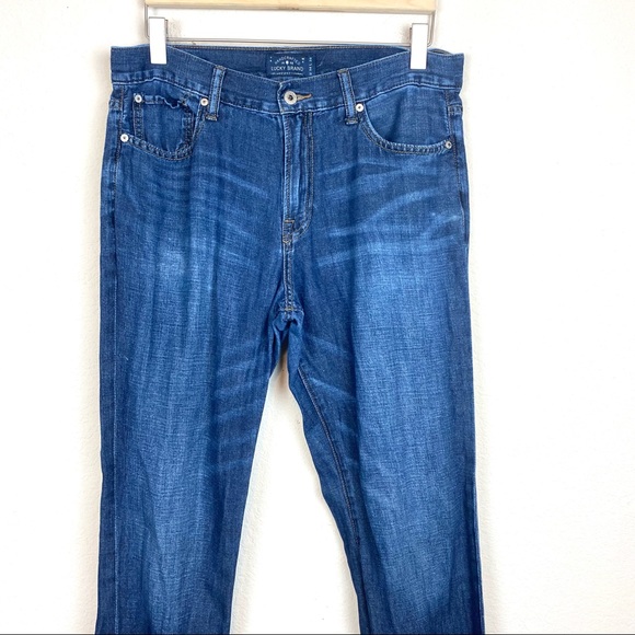 Lucky Men’s Original Straight Dark Wash Blue Jeans - Picture 2 of 12
